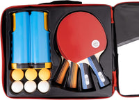 Thumbnail for Portable Ping Pong Paddle Set with Retractable Net, 4 Paddles, 6 Balls, and Carrying Case