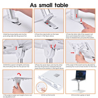 Thumbnail for OATSBASF Portable Table Computer Laptop Holder Ergonomic Adjustable Mutilfunction Book Reading Stand For Sofa & Bed Car