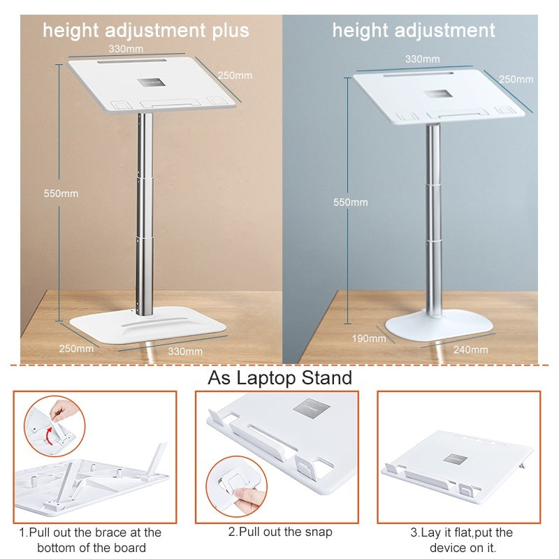 OATSBASF Portable Table Computer Laptop Holder Ergonomic Adjustable Mutilfunction Book Reading Stand For Sofa & Bed Car