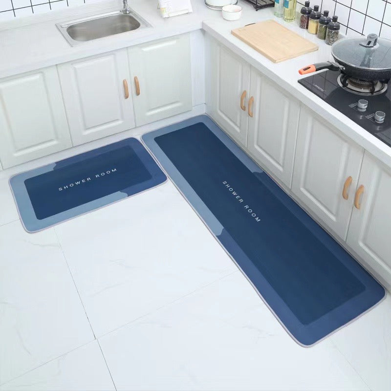 2 pcs Super Water Absorbent Non-Slip Floor Bath Carpet Washable Soft Water Absorbent for Fast Drying Shower Rug Carpet Bathroom, Kitchen, Living Room