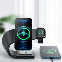 Thumbnail for Wireless Charger Portable 15W Fast Charging Station 4 in 1 Wireless Mobile Phone Charger For Bluetooth Earphone Smart Watch