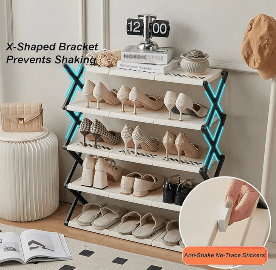 4 Layers Foldable Multi-Layer Shoe Rack Shelf