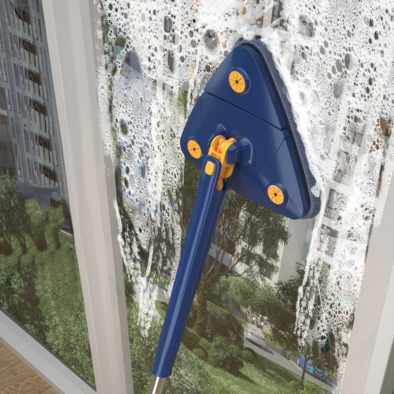 Triangle 360 Cleaning Mop Telescopic Household Ceiling Cleaning Brush Tool Self-draining To Clean Tiles and Walls
