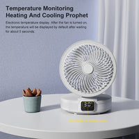 Thumbnail for Portable Electric Desktop Fan APP Smart Remote Control Home Air Conditioner LED Night Light Folding USB Rechargeable Mini Fan