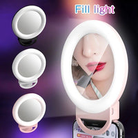 Thumbnail for 5.5 inches 2020 BIG SIZE 115 x 143 x 16 mm 3 Brightness Levels LED Selfie Ring Light Dimmable LED Ring Lamp Mobile Phone Holder Beauty Makeup Light Mirror