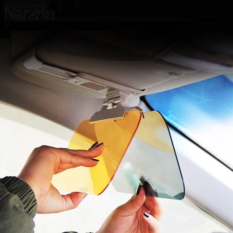 High Quality Car Sun Visor Goggle 2 In 1 Car Day and Night Anti-UV Hd Anti-dazzle Sun Block Sunshade Rotatable Fold Clear View Driving Mirror