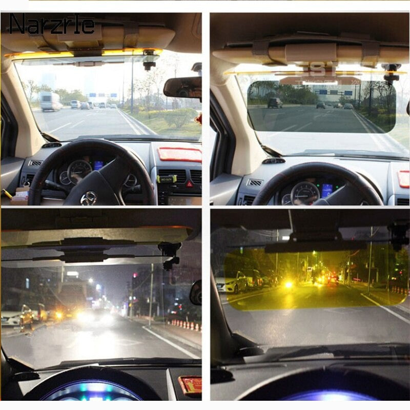 High Quality Car Sun Visor Goggle 2 In 1 Car Day and Night Anti-UV Hd Anti-dazzle Sun Block Sunshade Rotatable Fold Clear View Driving Mirror