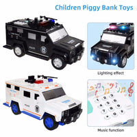Thumbnail for Safe Box For Kids Police Password Fingerprint Music & LED Coin Cash Color Black