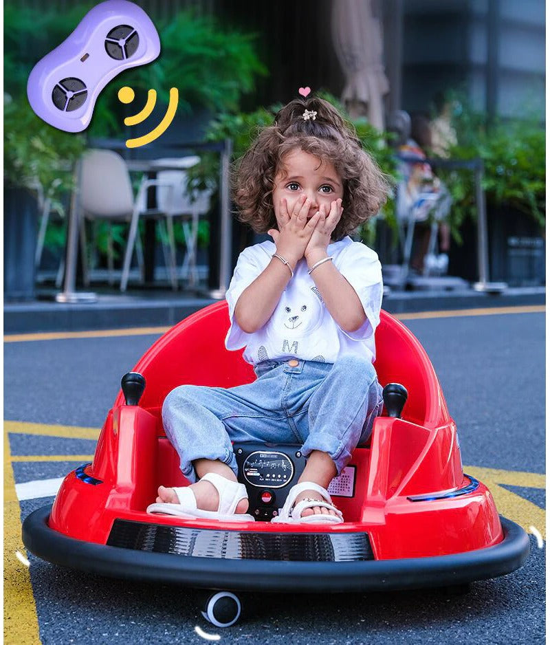 360° Rotated Children's Electric Bumper Car with 2.4G Remote Control 2-7 Years Kids Music Stroller Drift Cart