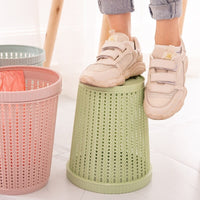Thumbnail for Trash Can Circle Rattan-like Round Lidless Garbage Bin Trash Bag Holder Cleaning Tool Basket Kitchen Bedroom Trash Can