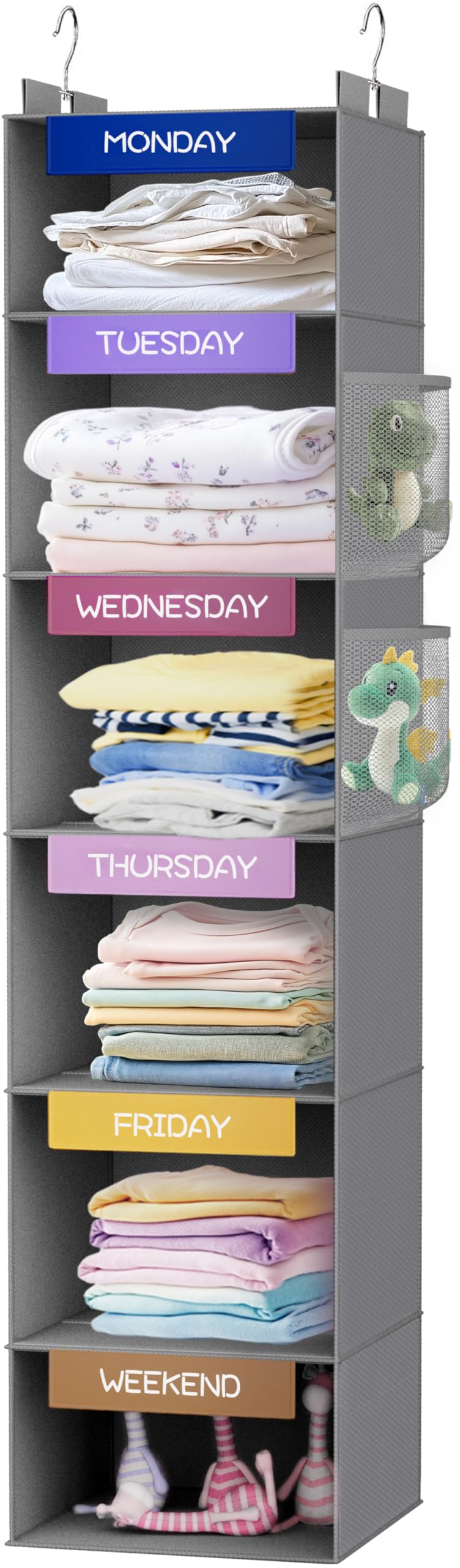 120 cm 6 Shelf Weekly Clothes Organizer Monday to Saturday
