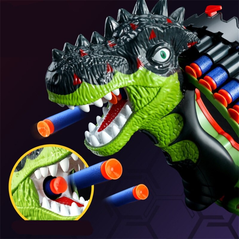 ElectricToy Dinosaur Gun Continuous Shooting With Soft Bullets