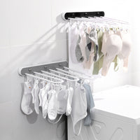 Thumbnail for Household Folding Clothes Hanger Clothes Hanger Multi-Clip Drying Wall Hanging Socks