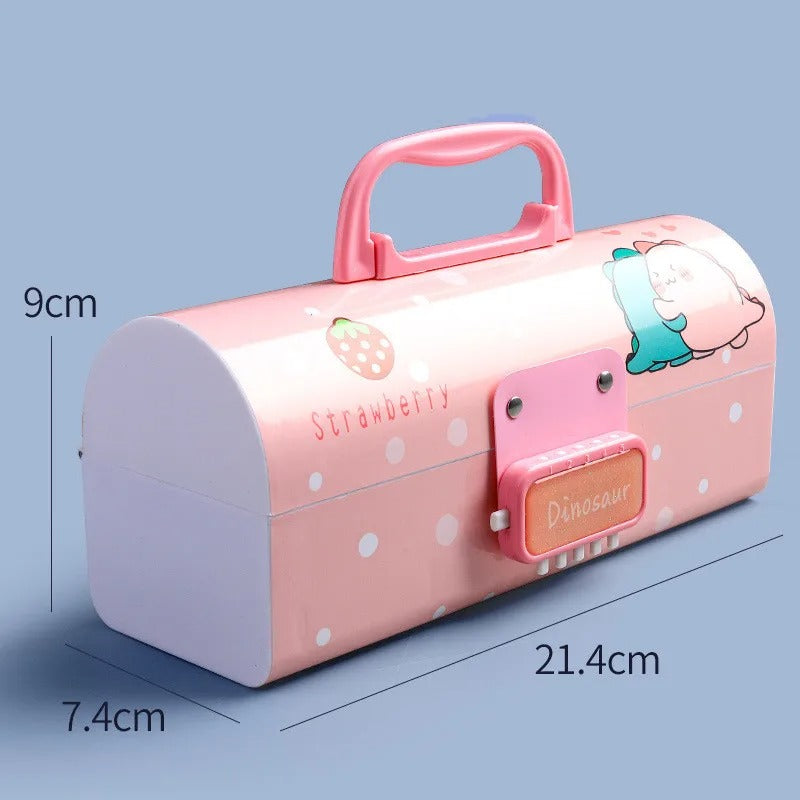 Portable Creative Pencil Case With Password Lock and Board