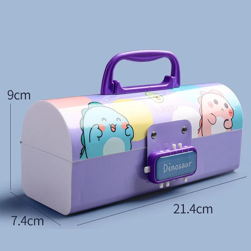 Portable Creative Pencil Case With Password Lock and Board