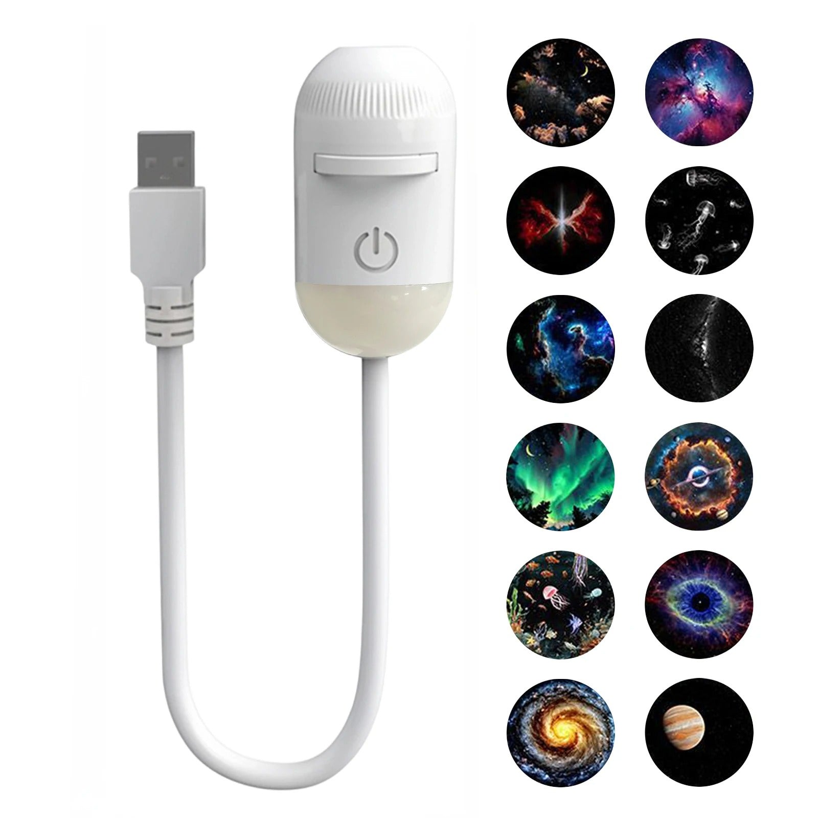 HD Smart Dynamic 5D Topacme Holographic Night Light Projector with 12 GLASS LENS