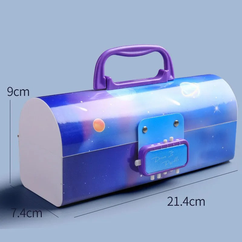 Portable Creative Pencil Case With Password Lock and Board