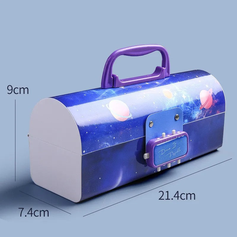 Portable Creative Pencil Case With Password Lock and Board