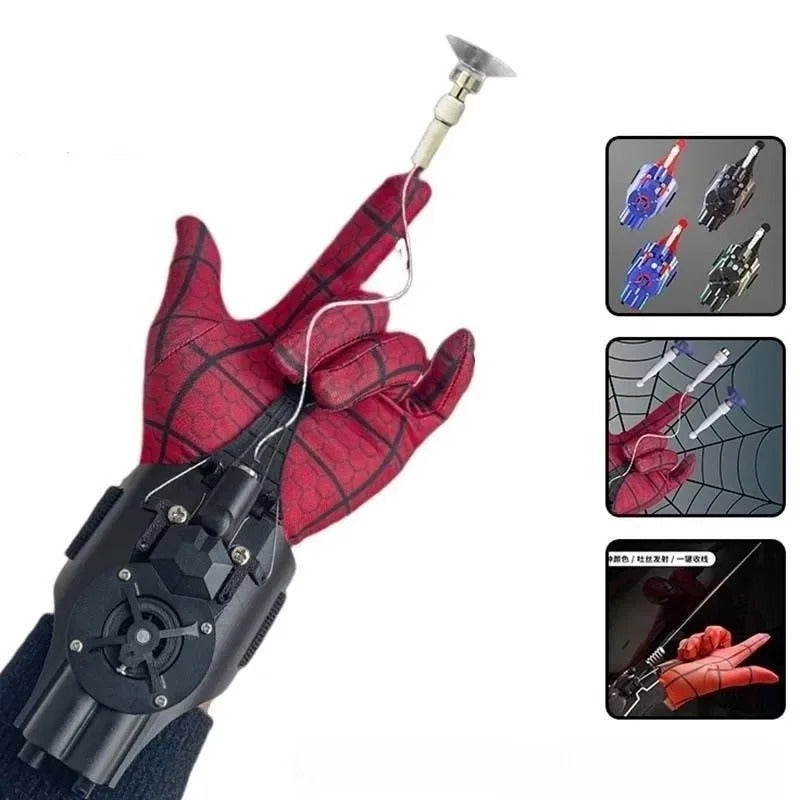 Electric Spider-Boy Web Shooter Wrist Toy with USB Recharger and Automatic Take-Up