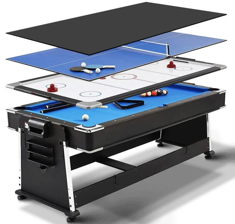 7 ft 4-in-1 Convertible Game Table - Regulation Size Pool Table with Ping Pong Top & Dining Surface for Home