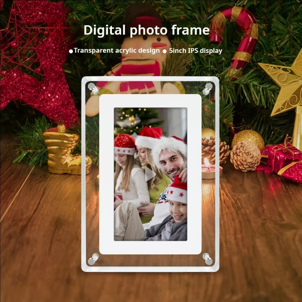 Wireless Acrylic Digital Photo Frame 5 Inch 1200mAh Vertical Display