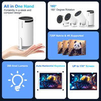 Thumbnail for ORIGINAL Ultra-Portable 4K Cinema Smart Projector HD Spotlight WIFI Android 11