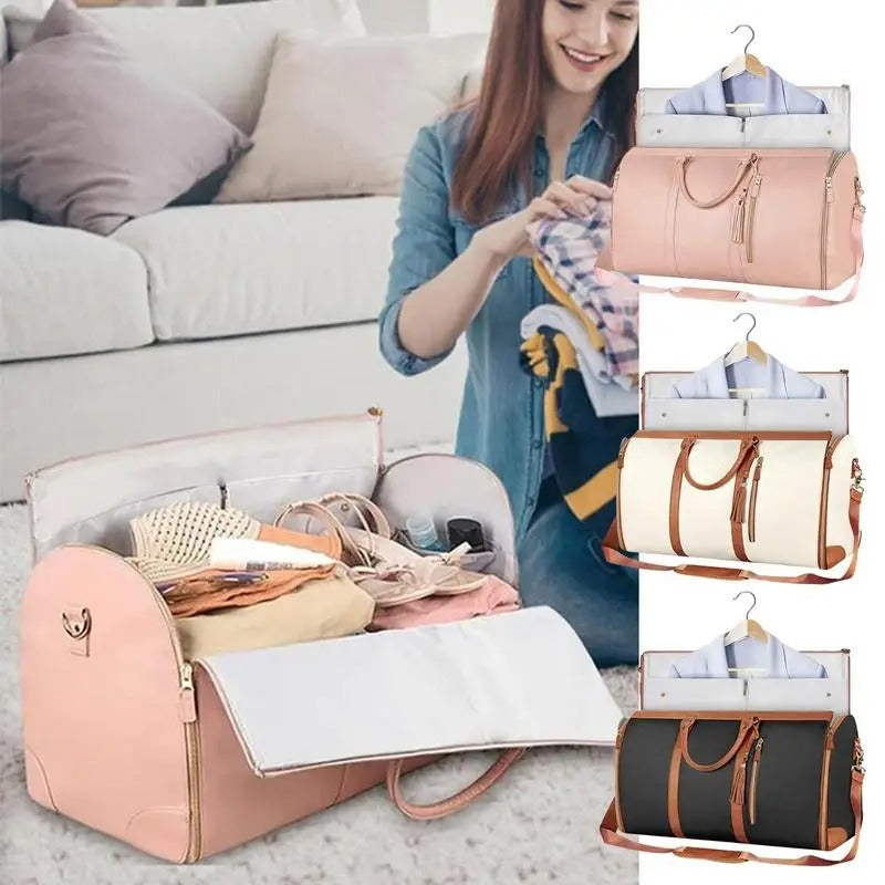 Original Large PU Folding Suit Storage Bag Women High Capacity Luggage