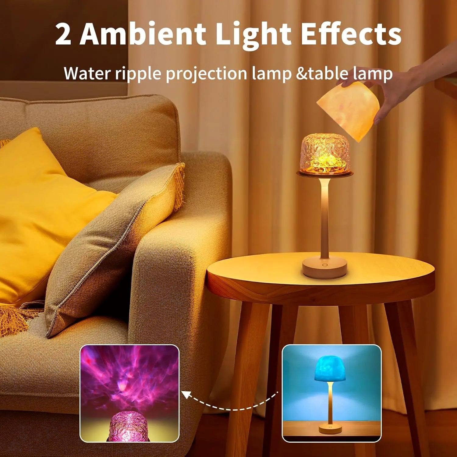 Waterproof LED Shower Lamp Ocean Wave Projector Touch & Remote Control