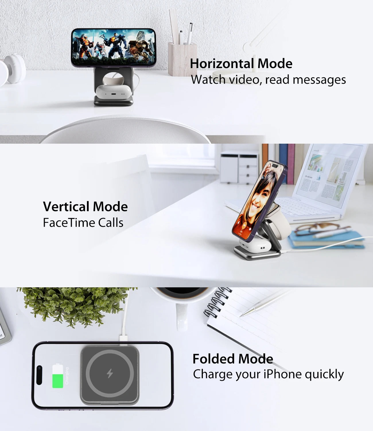 3 in 1 Magsafe/Wireless Charger for Airpods/Phone/Apple Watch