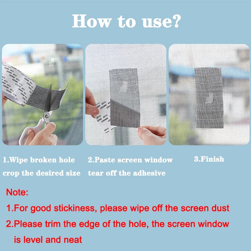 Window Repair Mesh Tape Self Adhesive 10 m x 10 cm