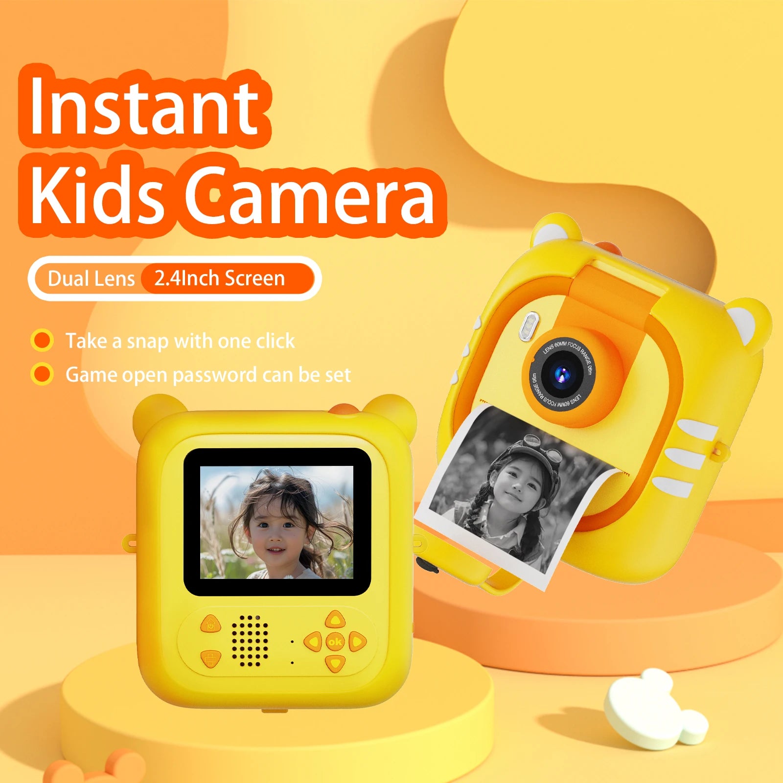Original Digital Camera For Kids 1080P with colors + FREE 6 Rolls