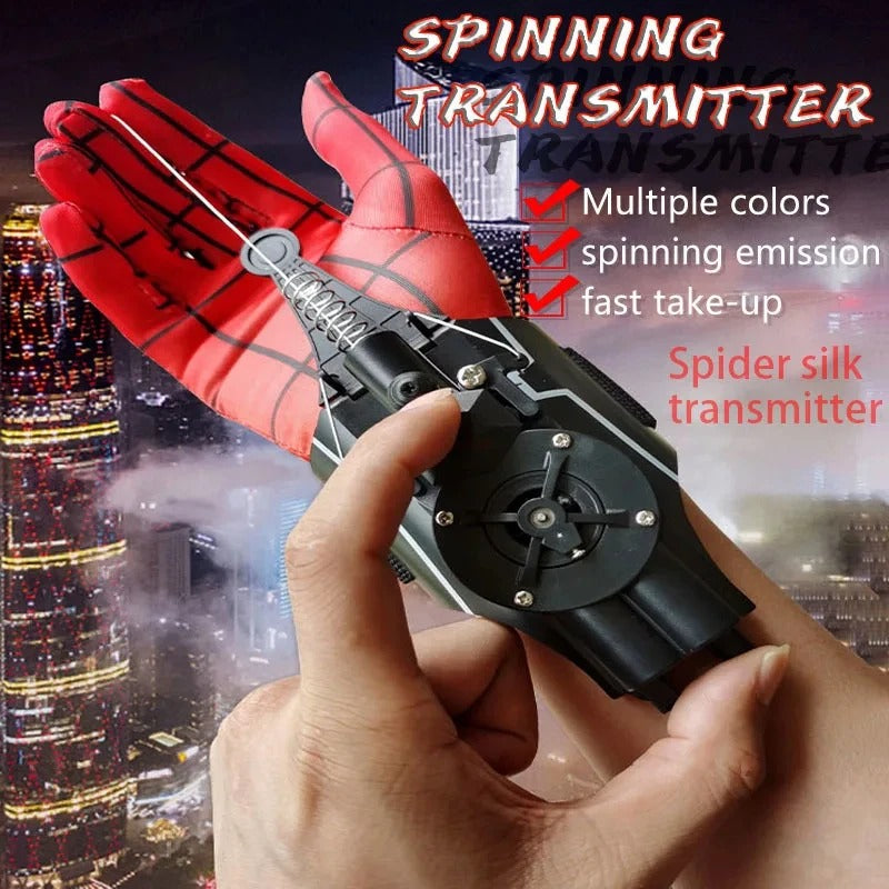 Electric Spider-Boy Web Shooter Wrist Toy with USB Recharger and Automatic Take-Up