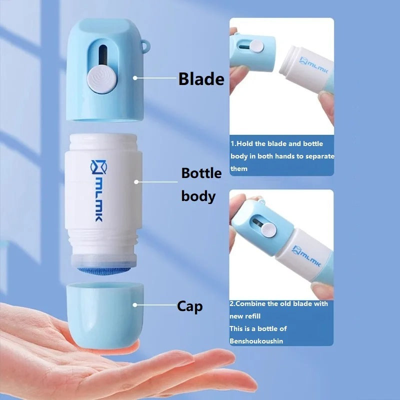 Thermal Paper Correction Fluid with Unboxing Knife,Portable Information Anti-Leakage Protection Correction Fluid,2 in 1 Anti Information Leakage Erase Device for Package Labels,Bills