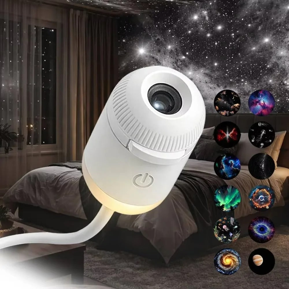 HD Smart Dynamic 5D Topacme Holographic Night Light Projector with 12 GLASS LENS