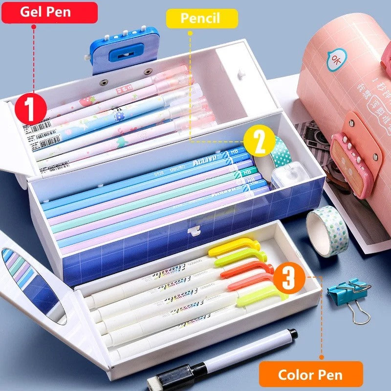 Portable Creative Pencil Case With Password Lock and Board