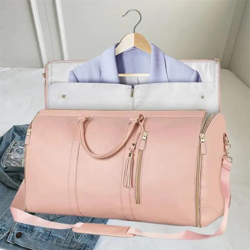 Original Large PU Folding Suit Storage Bag Women High Capacity Luggage