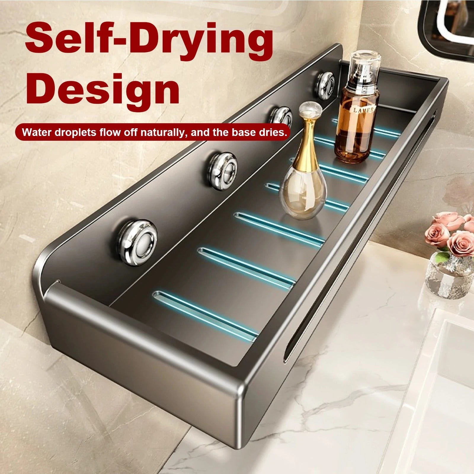 50 cm Wall Mount Bathroom Rack Bathroom Shelf Toilet Stainless Steel