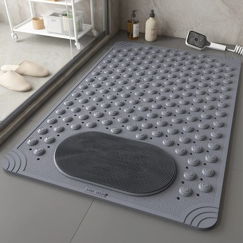 Non-Slip Bathtub/Kitchen Mat PVC Safety Shower Mat with Drain Hole