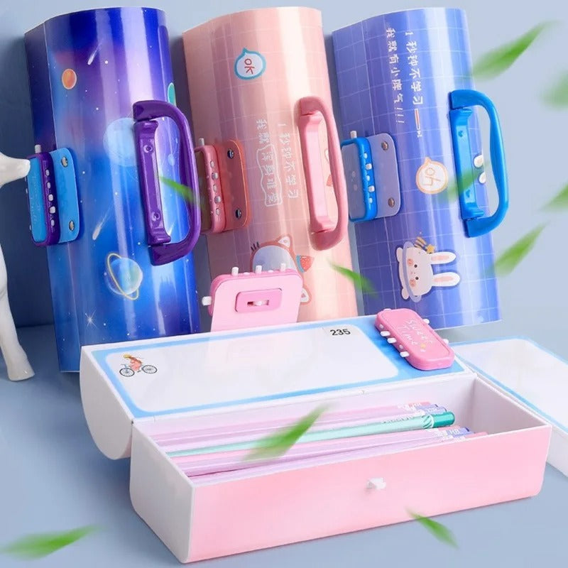 Portable Creative Pencil Case With Password Lock and Board