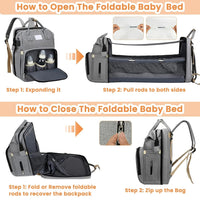 Thumbnail for Mommy Bag Foldable  Large Capacity GREY