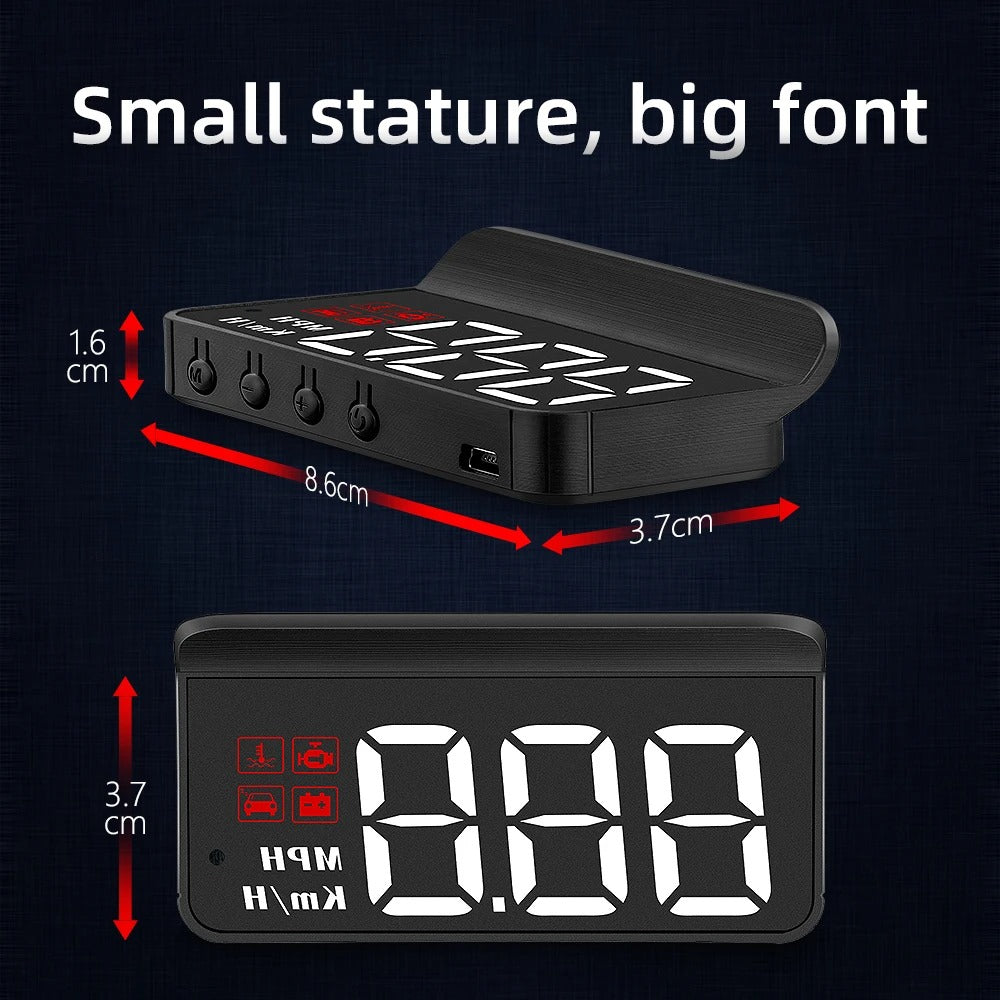 Projector Display Digital KMH MPH Car Speedometer Temperature Voltage Alarm
