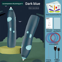 Thumbnail for USB Rechargeable Low Temperature 3D Printing Pen DIY Creation Kids Drawing Toy - Dark Blue