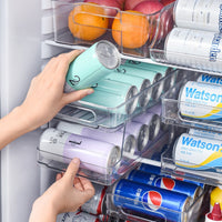 Thumbnail for Double-Layer Refrigerator Storage Box Beverage Cans Beer Soda Can Rack Transparent Organizer Home Organization Accessories