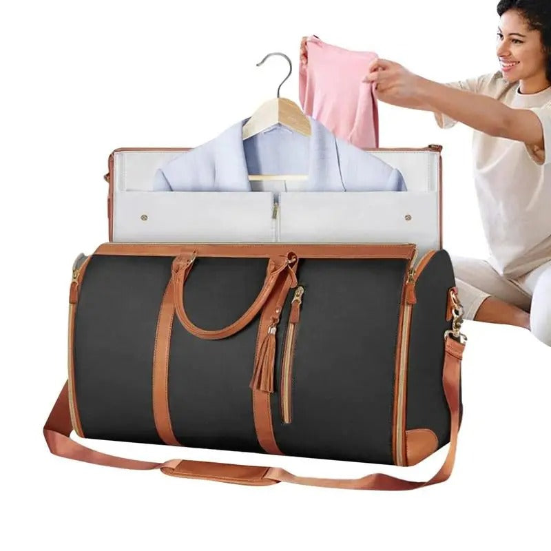 Original Large PU Folding Suit Storage Bag Women High Capacity Luggage