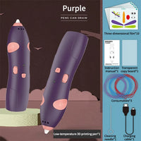 Thumbnail for USB Rechargeable Low Temperature 3D Printing Pen DIY Creation Kids Drawing Toy - Dark Blue