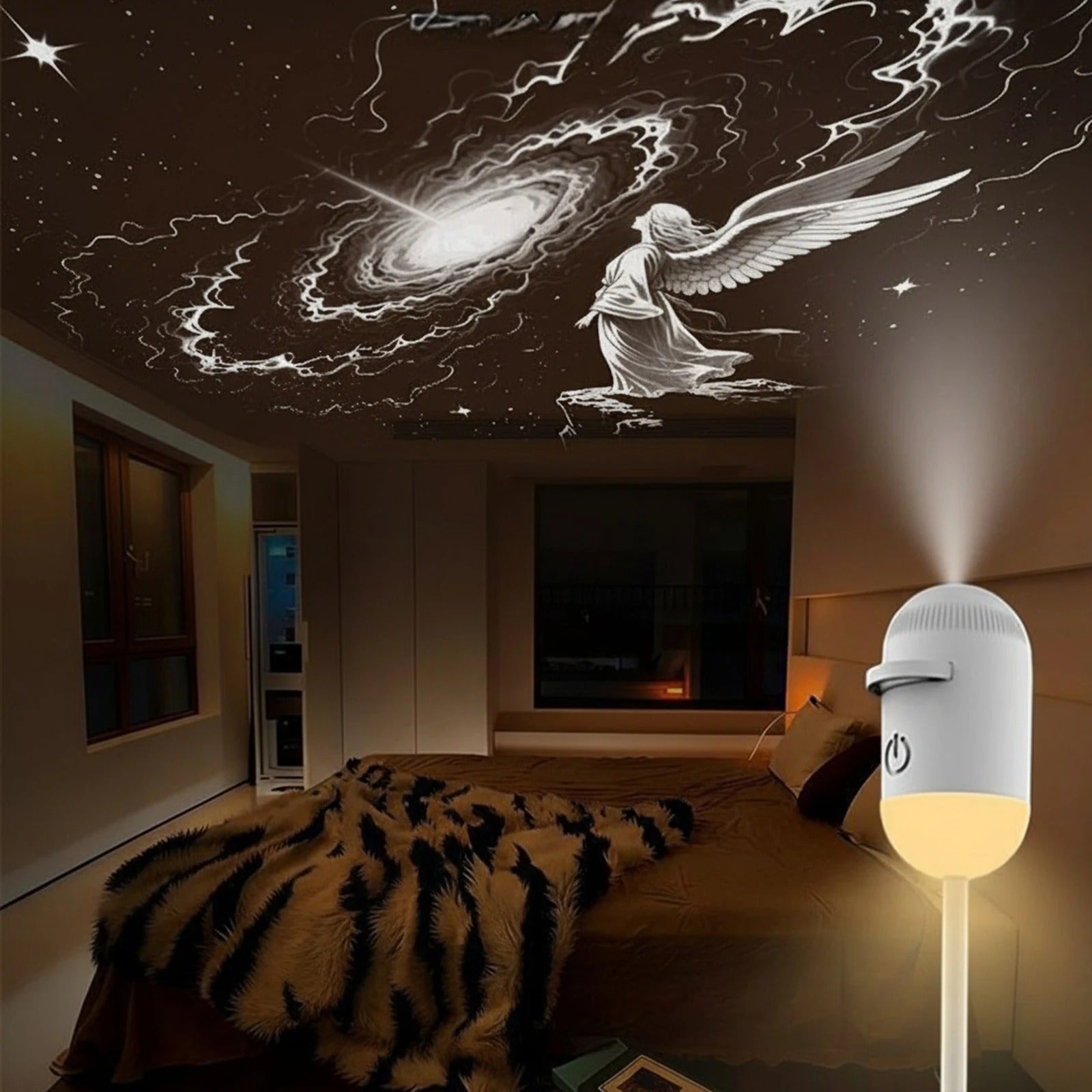 HD Smart Dynamic 5D Topacme Holographic Night Light Projector with 12 GLASS LENS