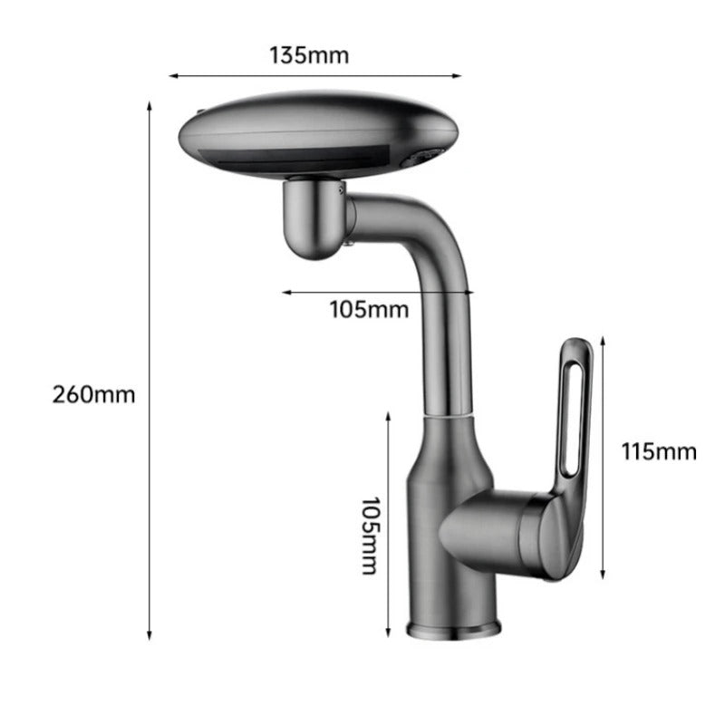 4 in 1  Rotating Waterfall Faucet Universal 720 Degree