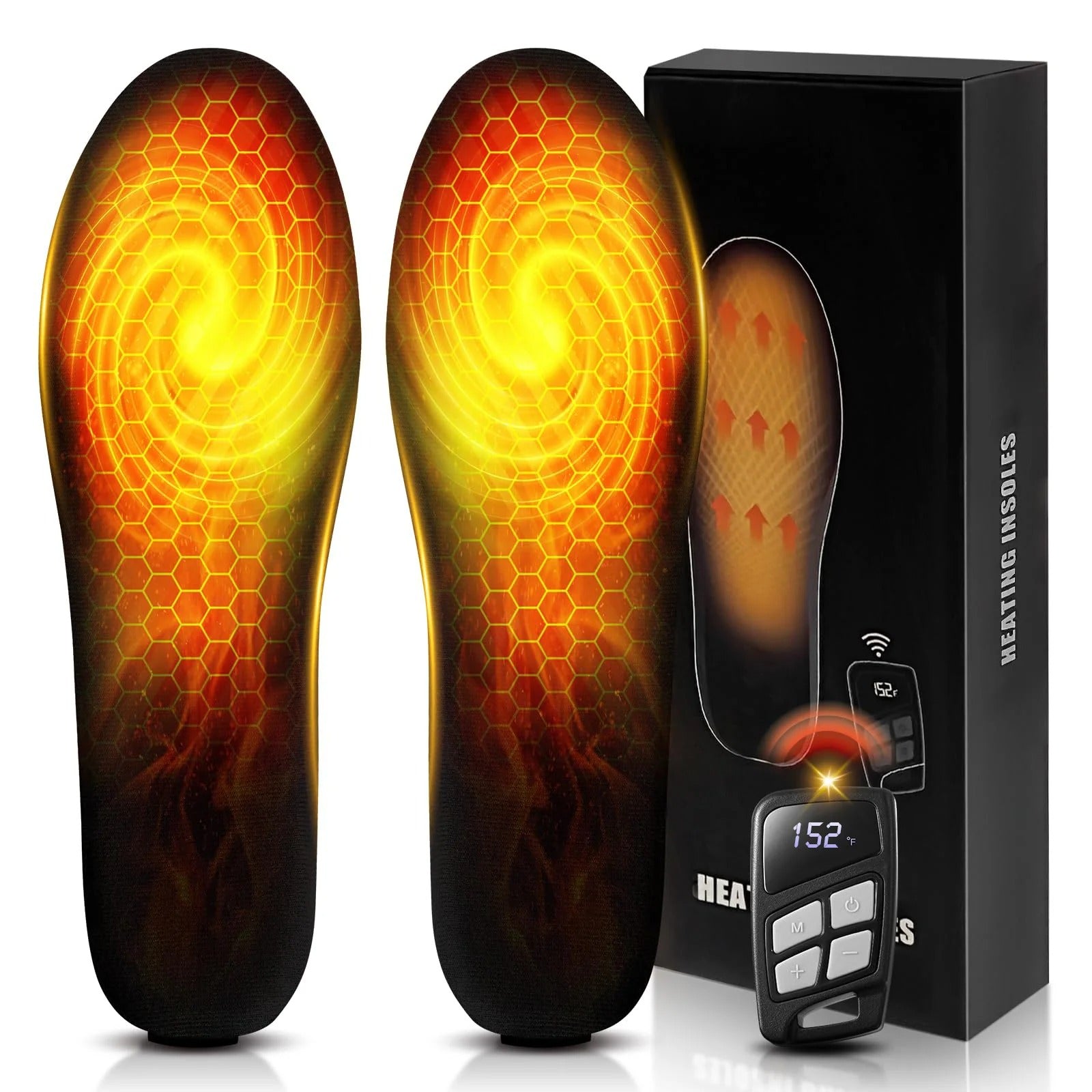 Heated Insoles, 7000mAH Rechargeable Electric Heating Insoles with Remote Control