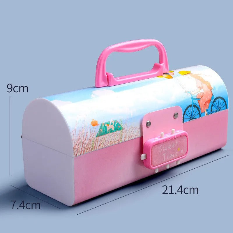 Portable Creative Pencil Case With Password Lock and Board