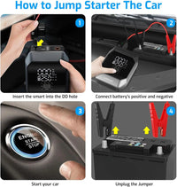 Thumbnail for Advanced Portable Car Jump Starter with Air Compressor 160 PSI & 8000mAh Battery Booster
